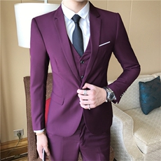 三件套西服套装男士西装商务休闲职业装上班面试修身新郎伴郎结婚，男装西服套装，星座505-2（原电商A260-1)