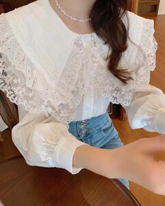 〈现货〉春季新款韩版蕾丝小衫图片