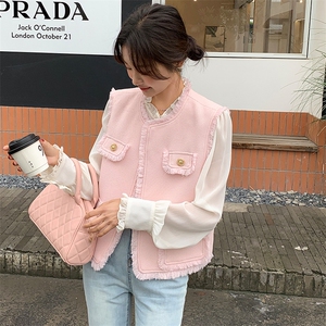 法式小香风流苏马甲连衣裙两件套女春秋新款轻熟风白色气质长裙子图片