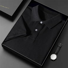 2025春季新款休闲百搭纯色净面polo衫，男装Polo衫，德尔信羊绒
