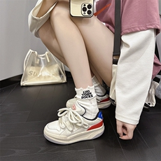 厚底小白鞋2023夏季新款女款百搭休闲配裙子面包鞋女生白色运动鞋，女鞋休闲鞋，电商A223