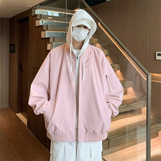 学院风新款假两件夹克男痞帅宽松二开上衣外套DSA157B-J205-P85，男装夹克，电商A157B
