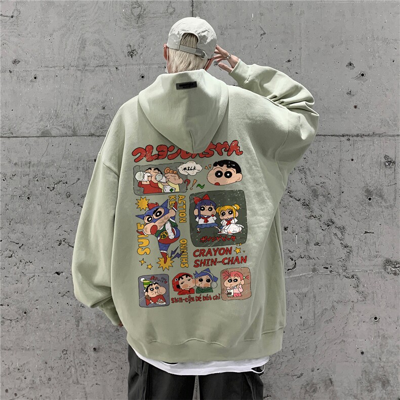 供抖音丶重磅高品棉350克排扣连帽蜡笔小新卫衣LW6102-特p58控78图片