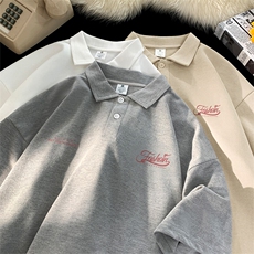 可设48小时支持抖音得物来样二开网眼透气翻领t恤美式短袖POLO衫，男装T恤，电商A486-1