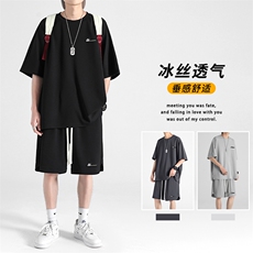 夏季新款亲肤舒适休闲两件套装TZ11-特批70，男装休闲套装，星座718