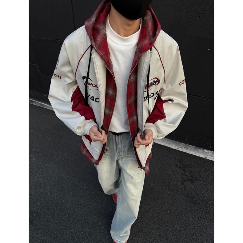 档口图春秋款假两件夹克格子内衬棒球服外套J2540-P90,男装夹克,星座1213