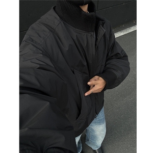 主推 美式高街立领棒球棉服飞行夹克棉衣短款外套男 H1030特P60图片