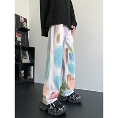 美式小众设计手工涂鸦牛仔裤宽松直筒阔腿裤男休闲裤子K6033-P50，男装牛仔裤，星座1109-3