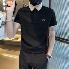 2026夏季短袖T恤翻领时尚大码刺绣翻领时尚上衣T0232-特P48，男装T恤，电商D342