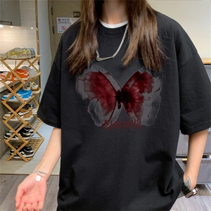 特p19 控38 2024夏季中性风男女港风宽松纯棉体恤半袖dt426图片