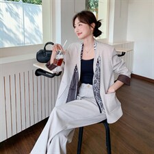 26春新款现-韩系休闲轻职风波点撞色套装2619-P185K298，女装套装/套裙，2B190