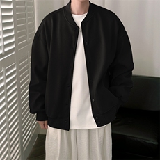 现货-2025春季新品百搭夹克男休闲纯色棒球服外套-AJ2414-P105，男装夹克，电商A351