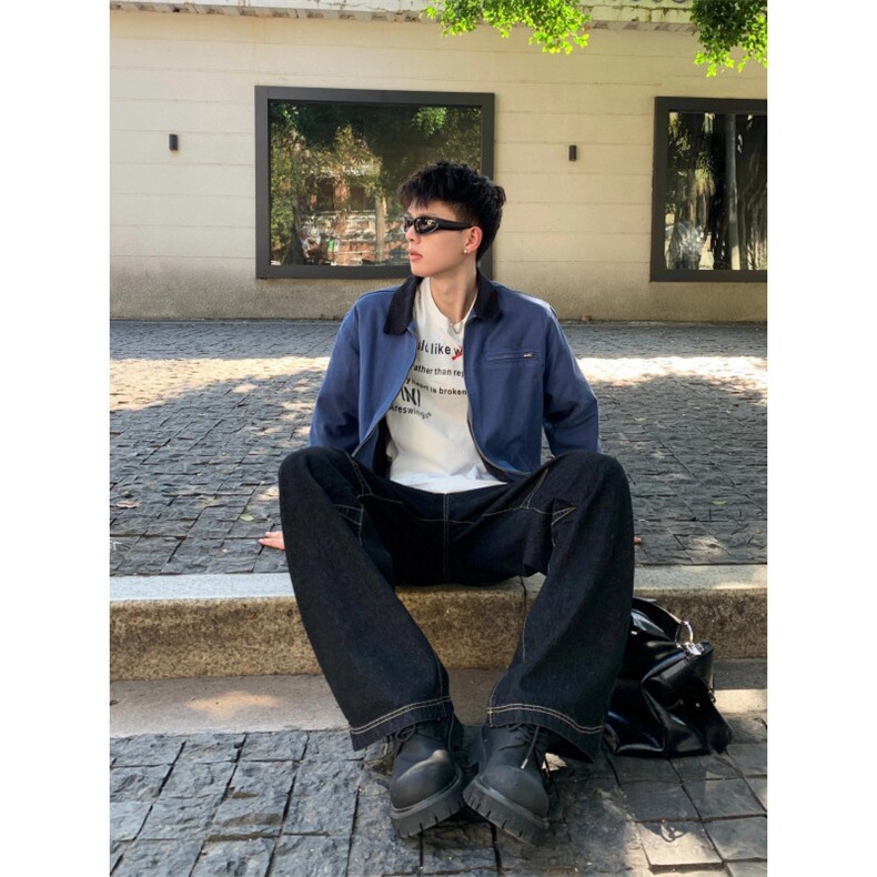 【有货】底特律工装外套男款潮牌高级感拼接夹克JK7704CC-特P68,男装夹克,星座1007（原301D）