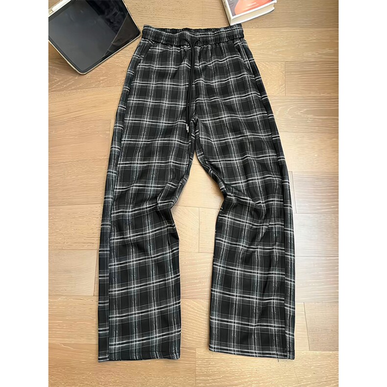 特批P45无差价2025秋季新款休闲磨毛搭格子直筒大码休闲裤男K5979，男装休闲裤，电商A001
