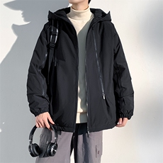 新款冬季日系机能风连帽工装潮流棉衣外套情侣百搭MY9087-P100，男装棉衣，电商A128