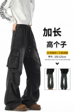迷彩裤子男生190高个子加长工装裤直筒休闲卫裤阔腿运动裤KZ086，男装休闲裤，电商B312