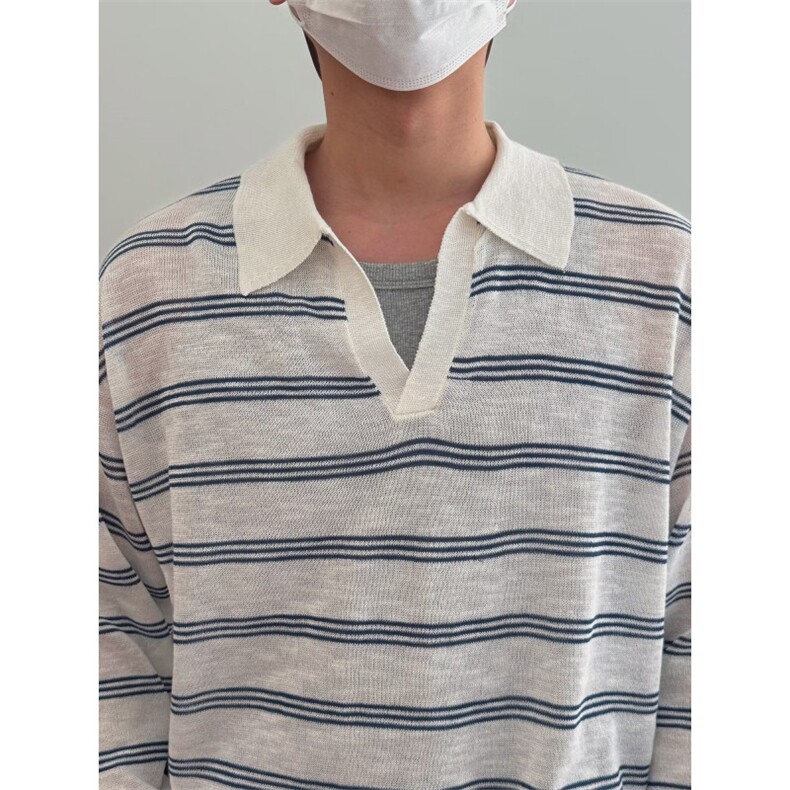 现货JY184-P49潮牌港风拼色长袖Polo衫网图,男装Polo衫,星座1501-3
