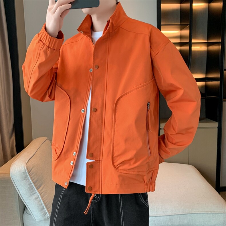 新款纯色冲锋衣宽松大码夹克男A157B-J228-P65,男装夹克,电商A157B