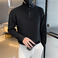 高领毛衣男士立领男装针织衫外套秋冬季半拉链毛线打底衫MY802，男装针织衫/毛衣，星座1116A-2（原606A-1）