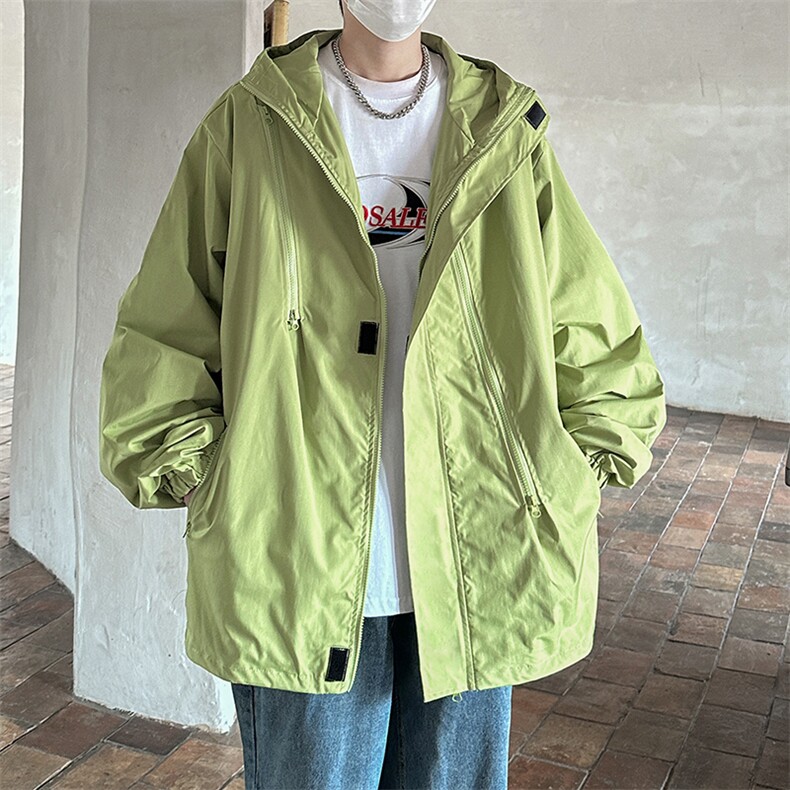 港风美式vibe潮流宽松连帽冲锋衣夹克男潮XZ213-JK6601-P65控88,男装夹克,星座213