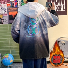 8XL-M港风连帽棉衣男2023冬季新款渐变色夹棉棉服棉袄加肥加大码，男装棉衣，钱塘717(原712)