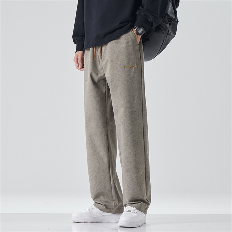 休闲裤男潮牌美式阔腿脏脏裤新款百搭宽松直筒运动长裤N5507-P45，女装休闲裤，星座509