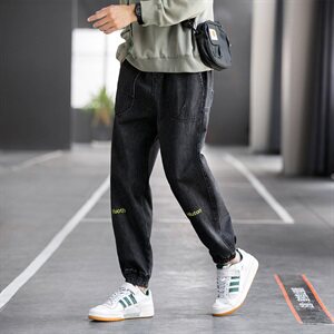 秋冬束脚牛仔裤宽松哈伦韩版潮流休闲百搭潮牌长裤C402-K066-P45图片