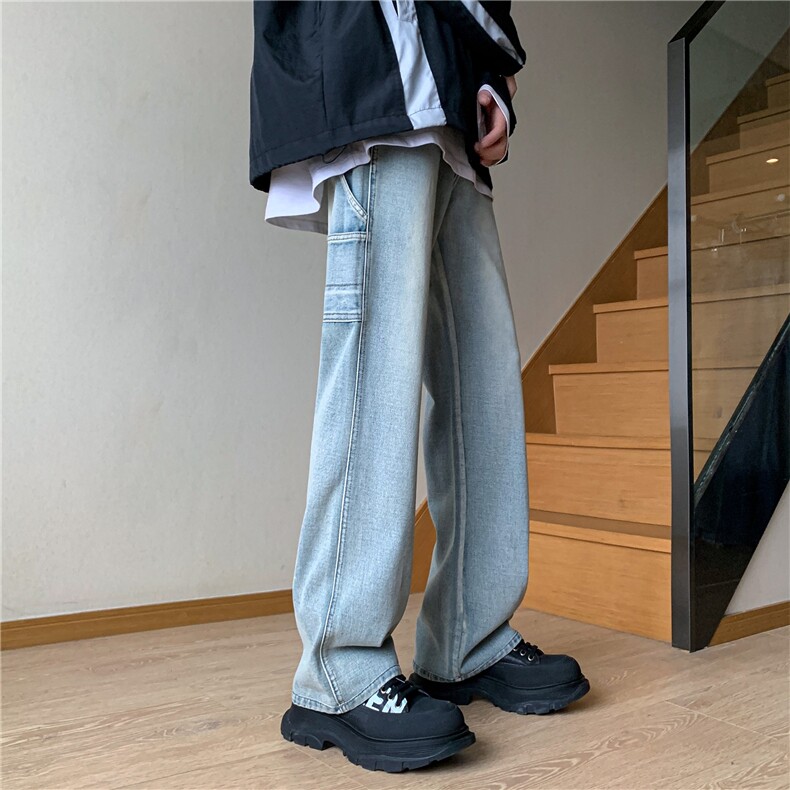 美式高街牛仔裤显瘦显高做旧牛仔长裤A061-W9973-P65控88,男装牛仔裤,电商A061-1