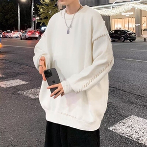 毛衣男秋冬款美式复古慵懒风针织衫高级感oversize毛线衣 M2403图片