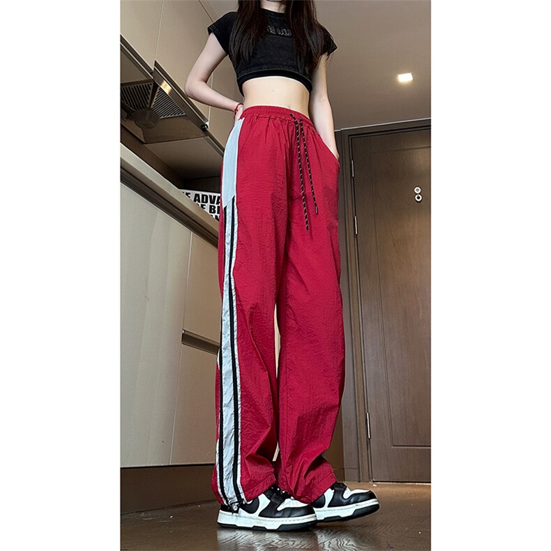 现货夏季速干情侣撞色拼接条纹休闲裤女运动长裤男K650-P45控68,男装休闲裤,星座205-5