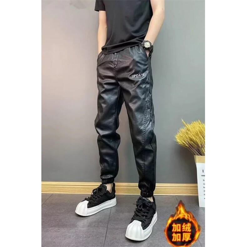 男士加绒加厚骑行皮裤机车外卖冬季防风防水皮裤束脚裤子KY897,男装皮裤,星座1116A（原606A-3）
