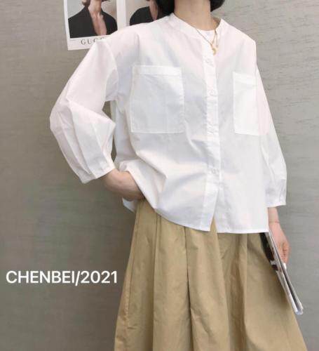 晨贝立领衬衫，女装衬衫，晨贝