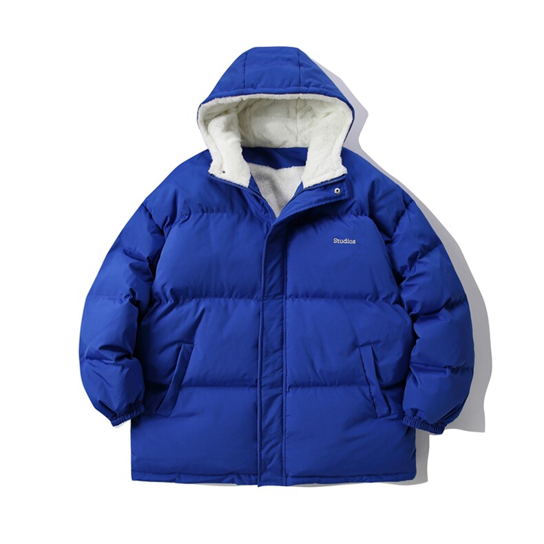 MY6139/P110冬季连帽宽松刺绣羊羔毛棉衣男大码面包服棉袄外套男,男装棉衣,电商A141