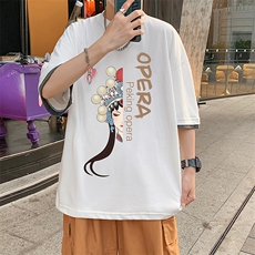 JT55161-P25假两件短袖t恤男大码胖子半袖体恤半截袖港风，男装T恤，电商A040