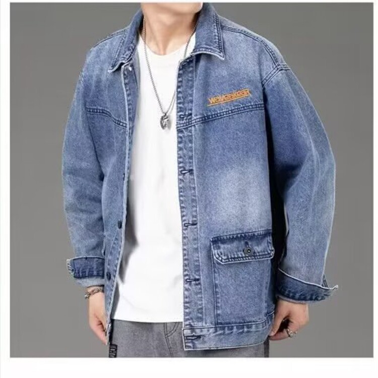 2025春秋新款干活穿的外套牛仔工作服男耐脏耐磨劳保翻领工装夹克,男装夹克,星座218-8