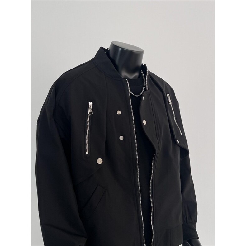 CFY012-P57美式高街春秋拉链工装棒球服外套男宽松夹克上衣,男装夹克,电商B323A