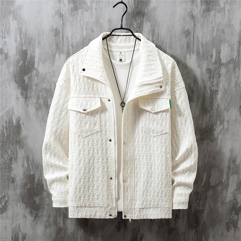 INCLEA美式复古工装外套男春秋新款潮牌压花设计宽松大码夹克，男装工装外套，星座226-2