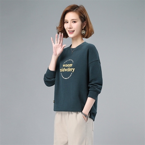 2023年春季新款套头圆领卫衣女长袖韩版宽松显瘦上衣服打底衫女棉图片