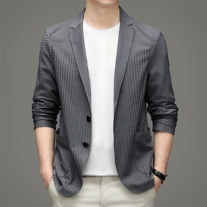 D219922男式2021初秋薄款西装男西服外套修身商务休闲男P205图片