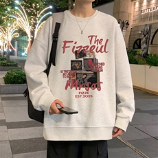 W565卫衣男秋冬新款美式宽松圆领上衣大码男生休闲无帽长袖外套，女装短外套，星座304A
