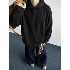 抖音得物品质26春装美式高街重磅纯色一粒扣连帽卫衣外套W85，女装短外套，电商A486
