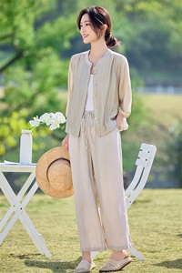 2026年夏季文艺风女宽松亲肤透气常规长袖外套图片