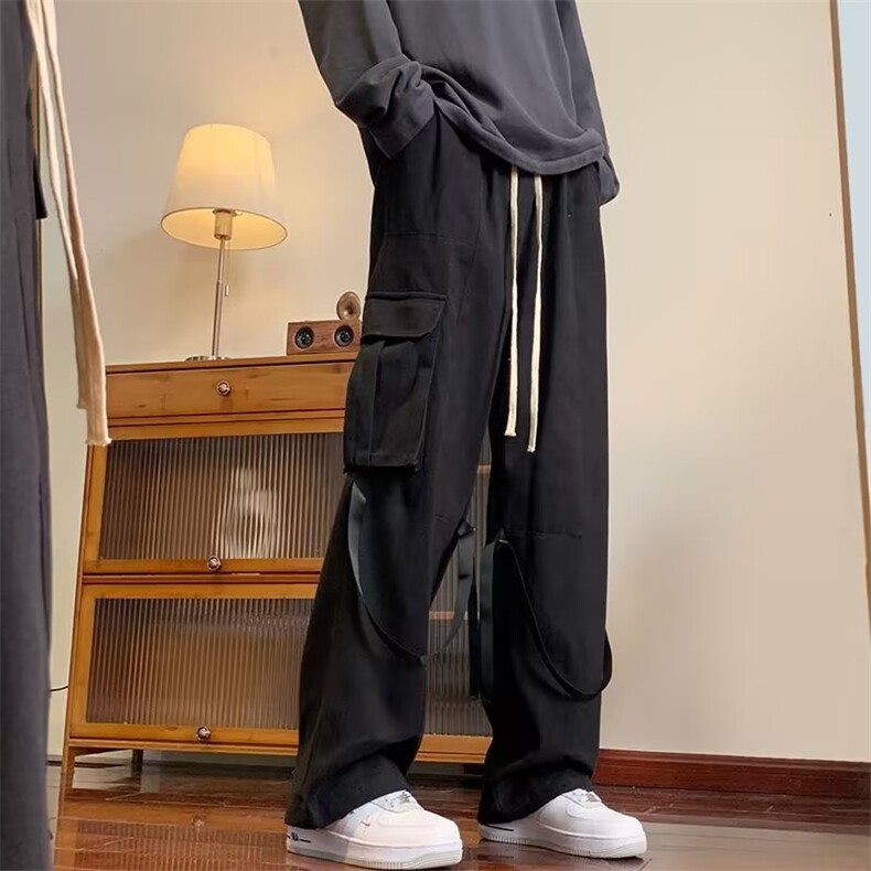 工装裤男秋季ins潮牌日系cityboy休闲裤宽松直筒阔腿裤A8730-P45,男装工装外套,星座1008-1