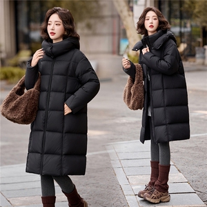 保暖长款连帽羽绒服女装2025新款冬季气质高级感加厚白鸭绒外套