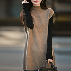 2025年秋季时尚百搭通勤简约休闲加厚羊毛针织马甲，女装马甲，唯若美羊绒