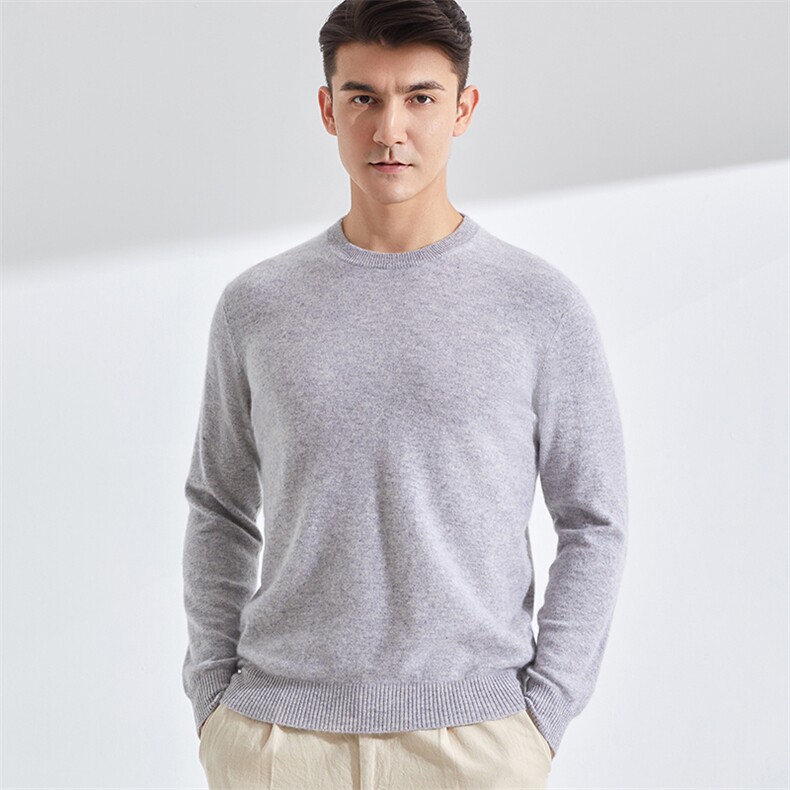 高品质男士羊绒套衫简约圆领设计舒适保暖经典百搭，男装羊绒套衫，牧群羊绒