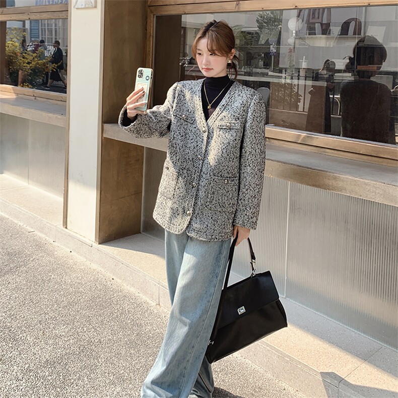 2024年新款小香风外套女0133,女装短外套,秋水欣儿