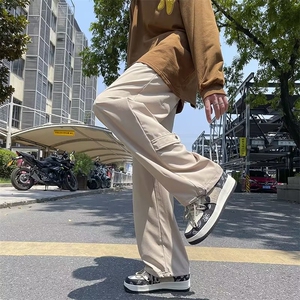 男秋季新款港风休闲裤纽扣A738P32图片