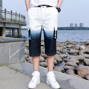 工装短裤男潮流休闲宽松7分马裤夏季韩版七分裤外穿裤子HS206图片