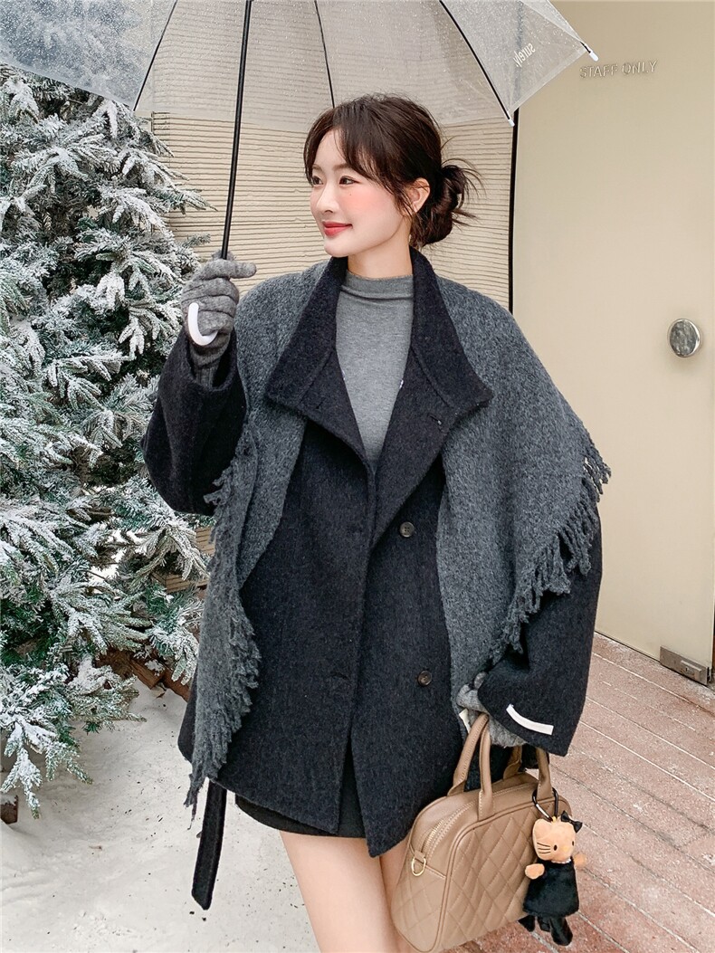 新款送围巾款2B156-816P320K478,女装毛呢外套,2B156
